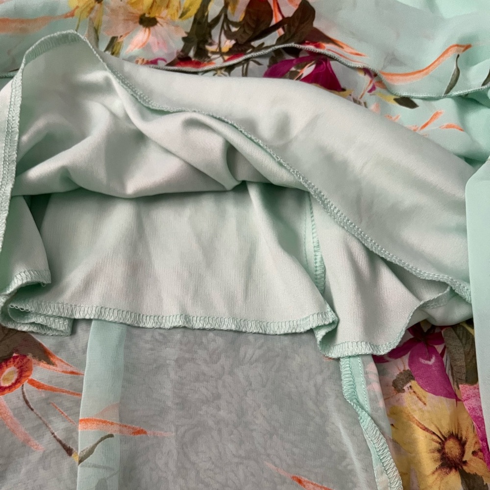 Floral Chiffon Strapless High Low Dress - Picture 5 of 7
